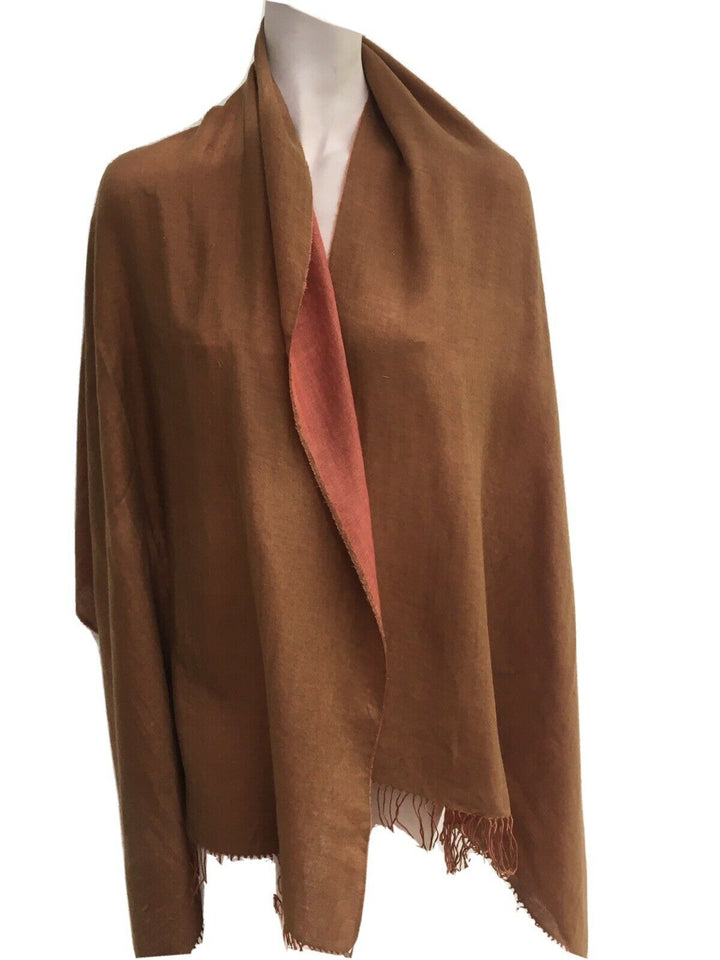 Salvatore Ferragamo Cashmere Knit Orange Knit Shawl Scarf ladies