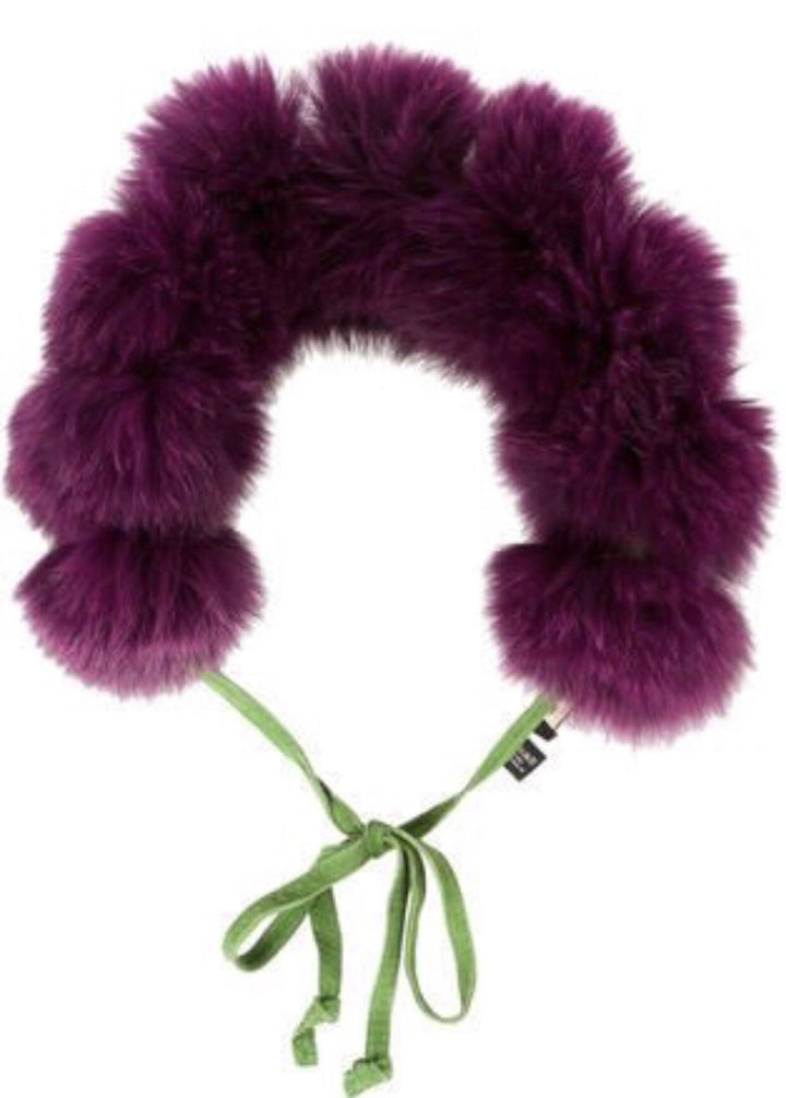 ETRO MILANO FOX FUR RUNAWAY FUR TIE SHAWL SCARF COLLAR Ladies