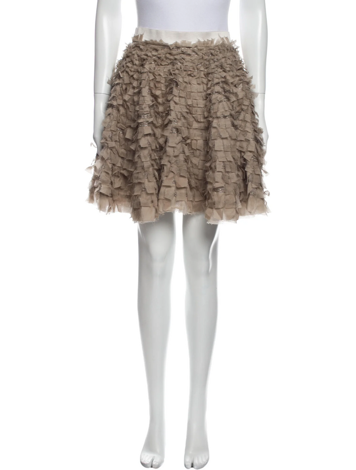 3.1 Phillip Lim silk ruffle beaded embellished skirt Size US 0 UK 4 XXS ladies