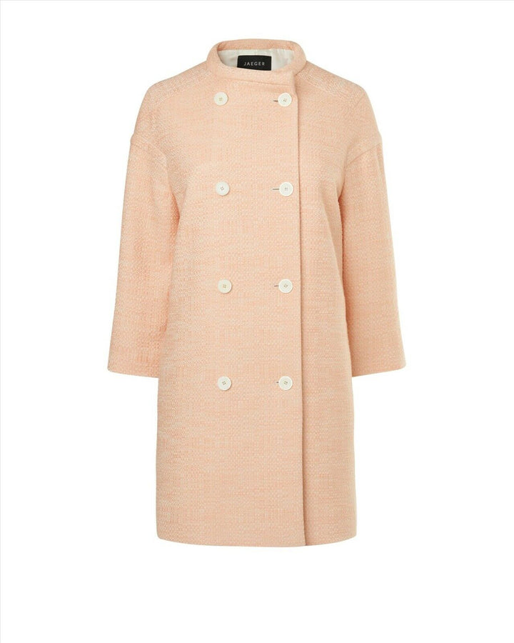 JAEGER LONDON Women's Pink Summer Tweed Coat Ladies