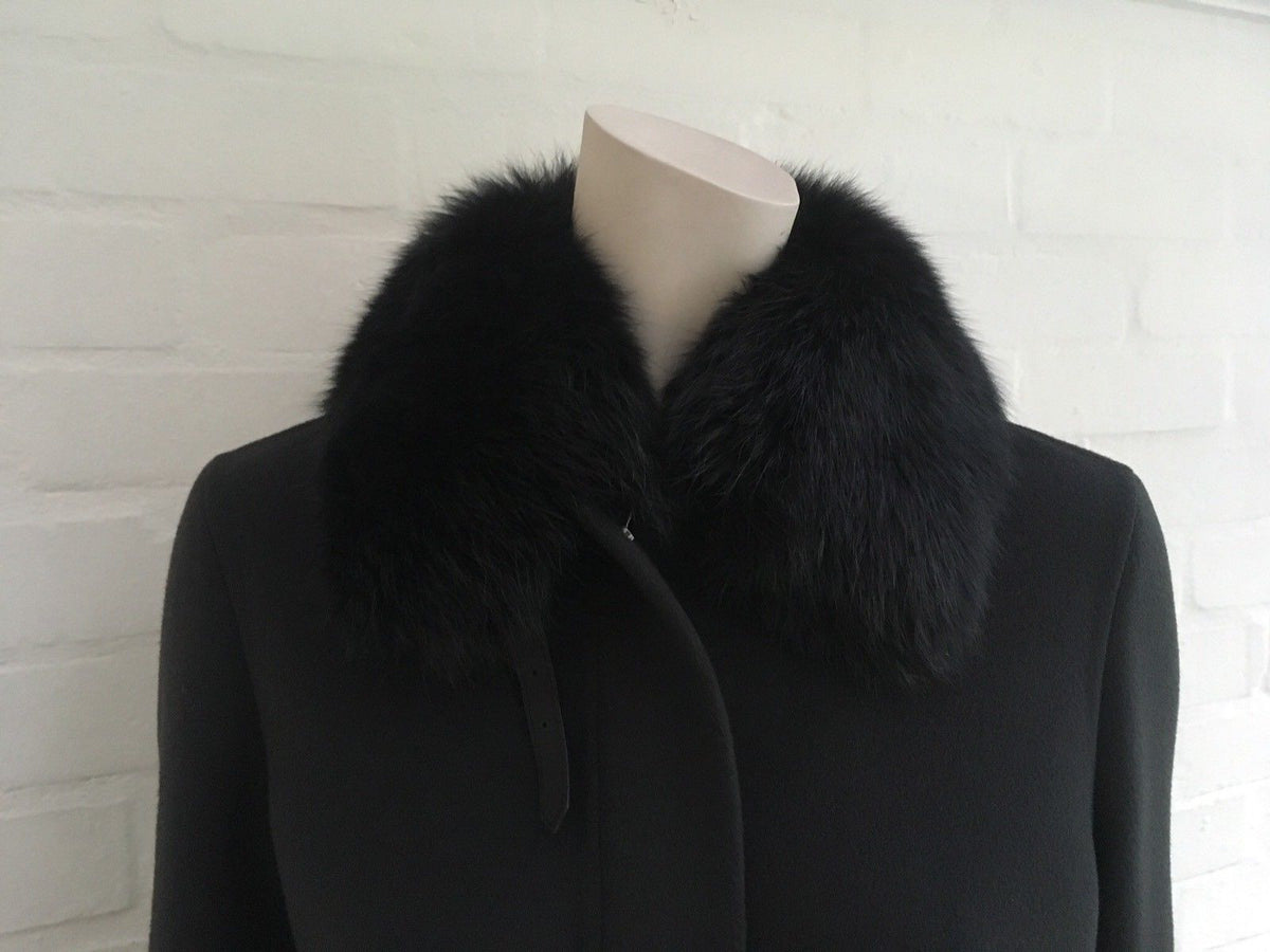 Loro Piana Baby Cashmere Double Cashmere Fox Fur Collar I 42 UK 10 US 6 Ladies
