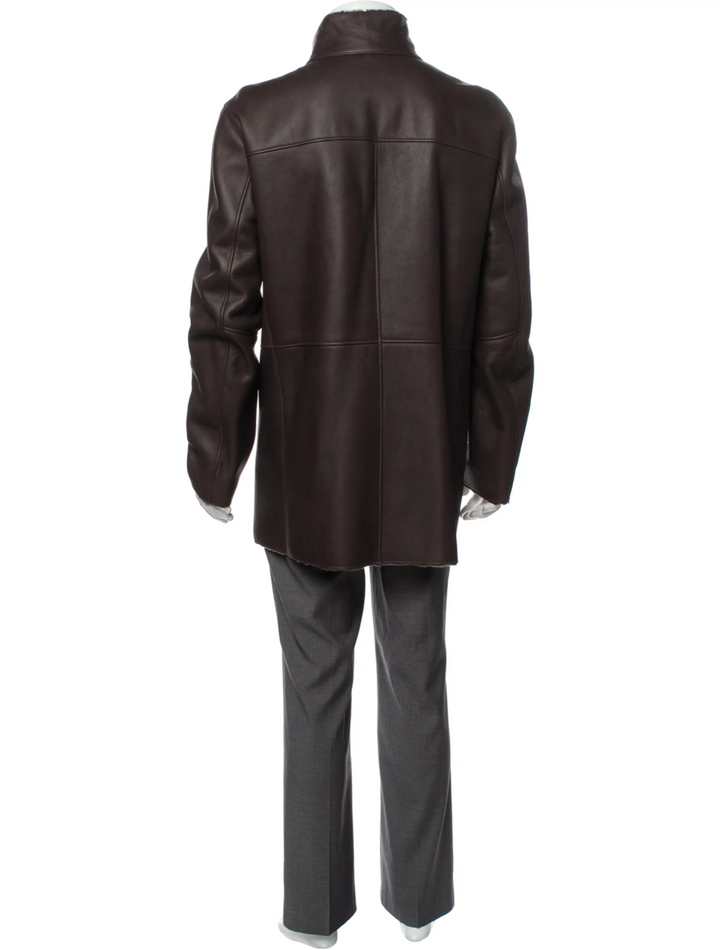 TORRAS Mens Brown Leather Jacket Coat Size 56 men