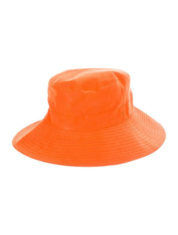 Hermès Hermes Paris orange cotton rain waterproof bucket hat