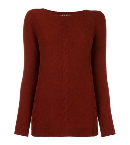Loro Piana Cable Knit Pure Cashmere Sweater Jumper Size I 38 US 2 UK 6 XS ladies