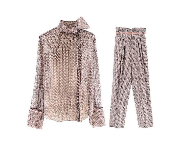 FENDI Karligraphy Liberty Print Silk Twill Shirt & Trouser Set Size I 40 uK 8 US ladies