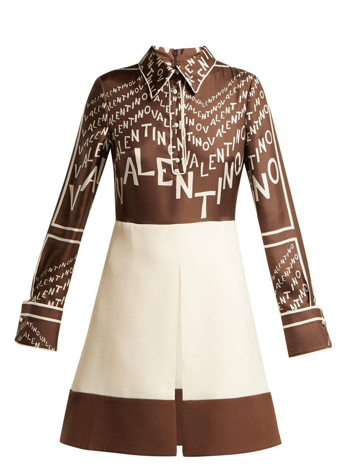 Valentino SO ELEGANT Logo Print Silk And Wool Mini Size I 40 UK 8 US 4 S Small ladies