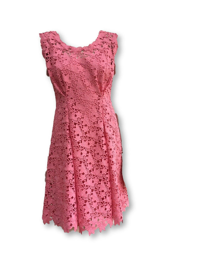Ermanno Scervino Sleeveless Pink Floral Lace Dress Size I 42 UK 10 US 6 ladies