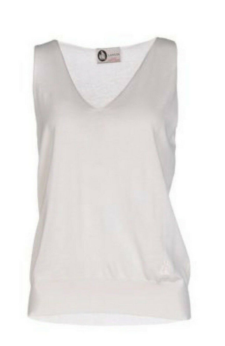LANVIN Thin Knit Cashmere V neck Top Size XS ladies