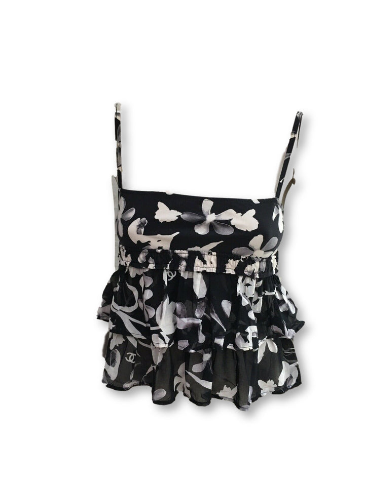 CHANEL Swimwear COCO mark Camellia Frill Cami 04S 2004 Ladies