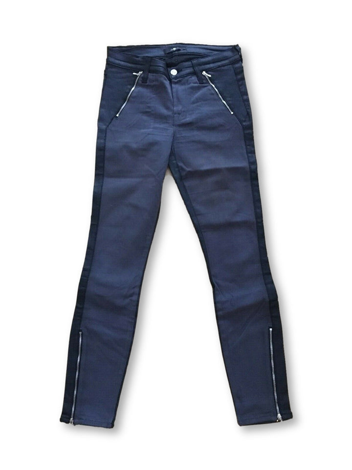 7 for all Mankind Zip Pocket Coated Sateen Skinny Jean JEANS Pants Trousers Ladies