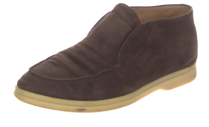 LORO PIANA BROWN SUEDE OPEN WALK ANKLE BOOTS SHOES SIZE 36.5 ladies