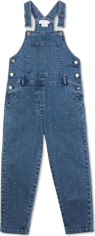 Stella McCartney KIDS Girls' Dots Embroidery Denim Overalls Jeans Jumpsuit 6 years children