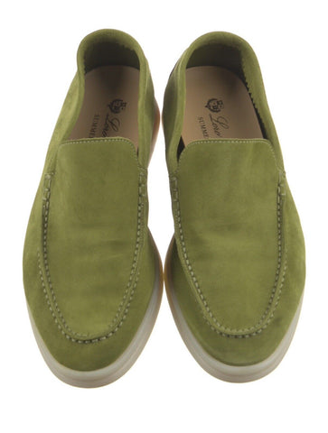 Loro Piana Women's Green Summer Walk Suede Loafers Size 36 UK 3 US 6 ladies