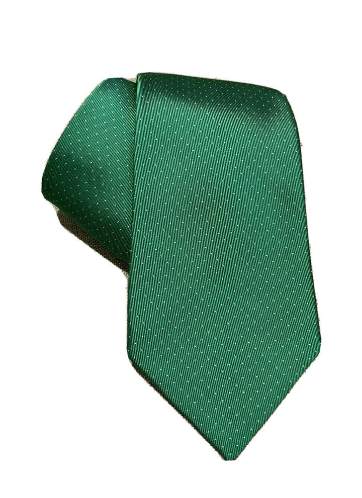 TURNBULL & ASSER. HANDMADE MENS GREEN POLKA DOTS TIE MEN