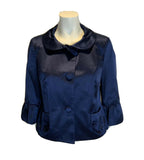 L.K. Bennett London Navy Satin Evening Blazer Size UK 14 US 10 EU 42 ladies