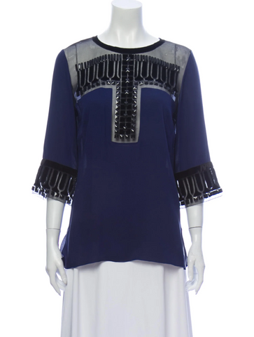 ANDREW GN Silk Beaded runaway collection top Size F 38 UK 10 US 6 $3280 ladies