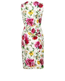 Dolce & Gabbana Sleeveless Floral Brocade Sheath Day Dress Size I 42 ladies