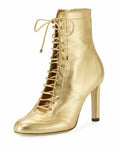 JIMMY CHOO 'DAIZE' HEELED METALLIC GOLD ANKLE BOOTS shoes Size 39 UK 6 US 9 ladies