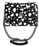 Chanel Messenger & White Paint Splatter Black Tweed Shoulder Bag Amazing RARE ladies