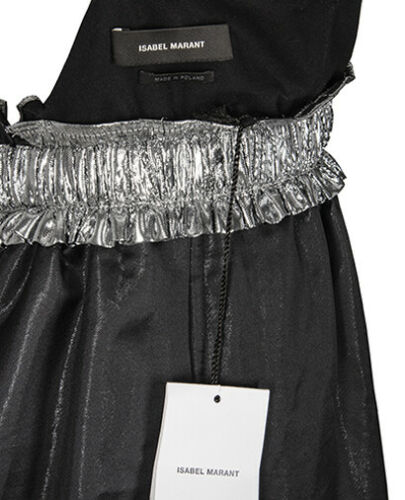 ISABEL MARANT Runway Kary open-back silk-blend lamé mini dress SIZE F 38 ladies
