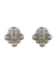 CHANEL Cluster Baroque Square Logo Stud Earrings ladies