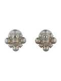CHANEL Cluster Baroque Square Logo Stud Earrings ladies