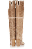GIANVITO ROSSI Shearling-trimmed suede over-the-knee boots Size 40 US 10 UK 6 Ladies