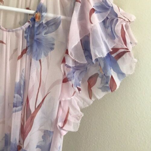 ZIMMERMANN MOST WANTED CORSAGE FLUTTER ORCHID PRINT TOP SIZE 0 XS ladies