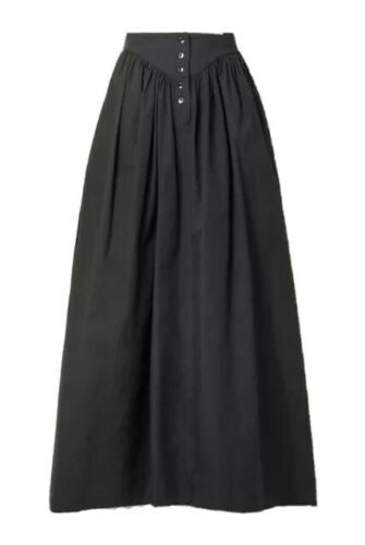 ICONIC ROSETTA GETTY 2021 Gathered cotton black maxi skirt Size XS ladies