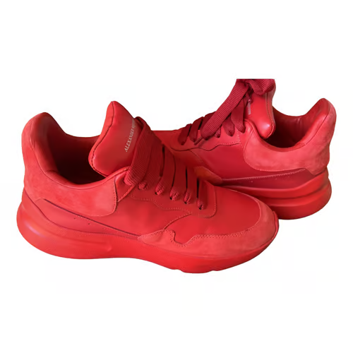 Alexander McQueen Red Leather Oversized Runners Trainers Sneakers Size 37 ladies