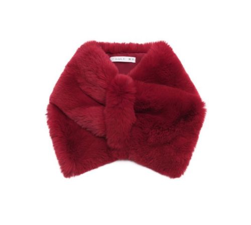 PAULE KA RABBIT RED RUNAWAY 2015 FUR SCARF COLLAR Ladies