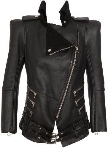 Balmain Shearling Lined Biker Jacket Size F 36 Most Wanted $10,450 Ladies