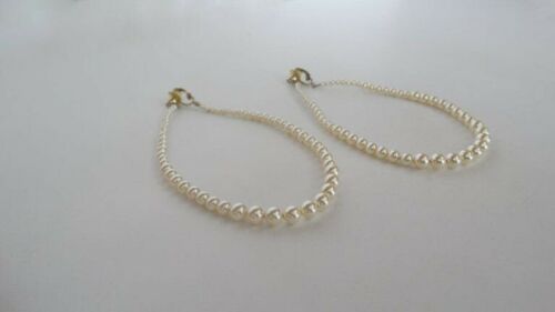 Chanel Faux Pearl Cc Logo Hoops Drop Dangling Classic Earrings LADIES