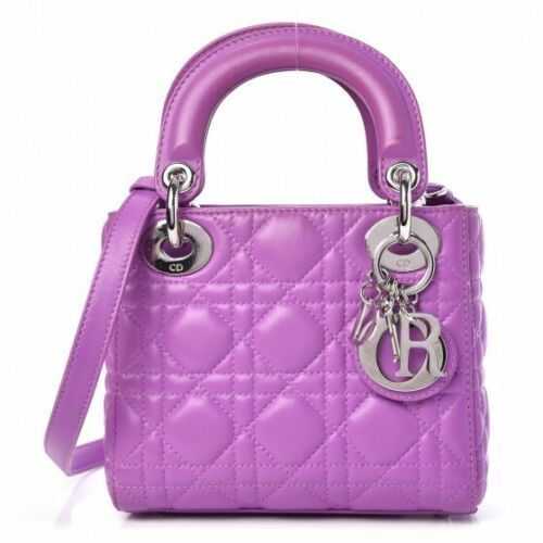 Christian Dior Mini Lady Lambskin Cannage Dior Purple Bag Handbag MOST WANTED ladies