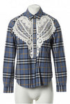 Burberry check plaid lace trim shirt Size I 38 UK 6 US 4 ladies