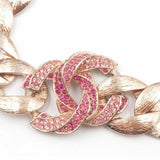 CHANEL This Chain Gold Color CC Rhinestone COCO B16C Necklace Chocker 105g ladies