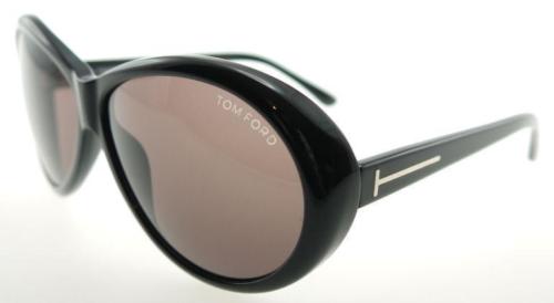 TOM FORD GERALDINE BLACK / BROWN SUNGLASSES TF202 01J LADIES