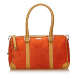Gucci Suede Handbag Orange Leather Suede Bag ladies