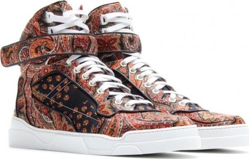 GIVENCHY Printed silk-twill high-top 2017 sneakers Trainers Shoes Ladies