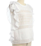 RALPH LAUREN denim supply white eyelet ruffle top Size XS ladies