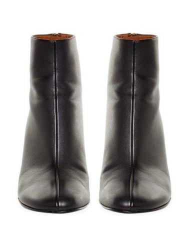 Stella Mccartney Ankle Boots Black Curved Block-Heel Booties Ladies