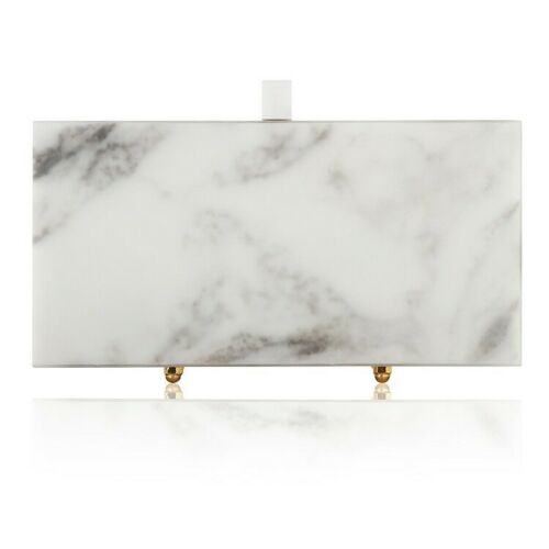 L'Afshar Marble white medium clutch bag HAND MADE IN DUBAI Ladies