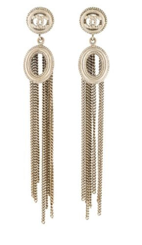 CHANEL SOLD OUT Limited Edition CC Drop Tassel Fringe Earrings ladies