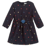 Stella McCartney KIDS Girls’ Navy Hearts Embroidered Dress 5 years children