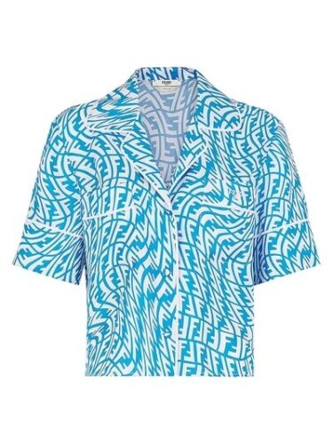 FENDI X Sarah Coleman Ff Vertigo Silk Twill Shirt & Shorts Set Size i 40 uK 8 US ladies