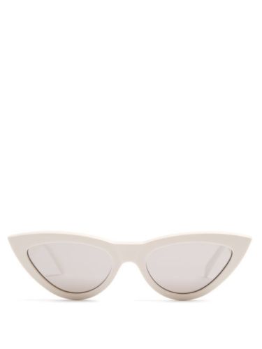 Céline Spring 2018 Runaway WHITE CAT EYE SUNGLASSES WITH MIRROR LENSES Ladies