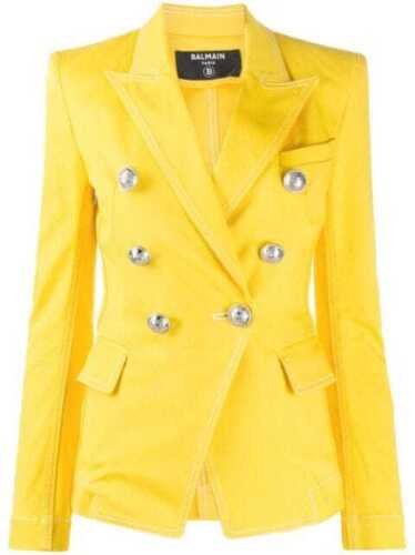 £2,940 SOLD OUT Balmain double breasted yellow blazer jacket F 36 UK 8 ladies