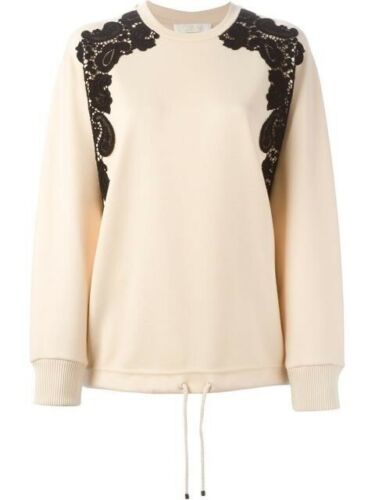 Chloé Chloe lace detail sweatshirt wool top size F 40  Ladies