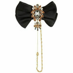 Dolce & Gabbana Satin, gold-tone and Swarovski crystal bow brooch Ladies
