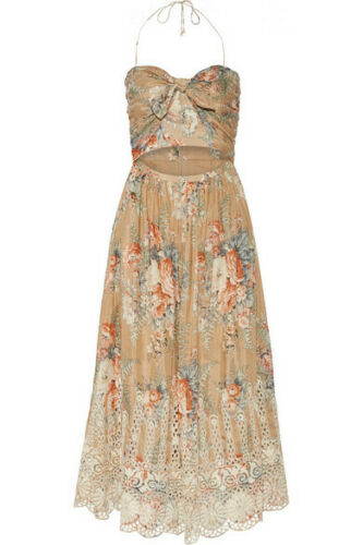 chinese dress ladies ZIMMERMANN MOST WANTED Anais Antique Floral Tie Dress Size 2 ladies